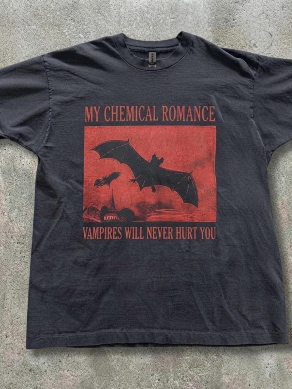 Gildan Black Short-Sleeve Tee with Red My Chemical Romance Graphic